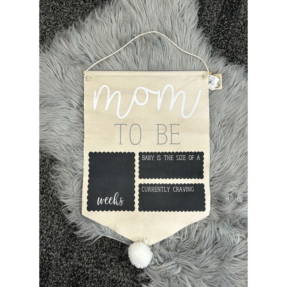 Mud Pie Double Sided Pregnancy Maternity New Baby‎ Photo Canvas Sign NEW
